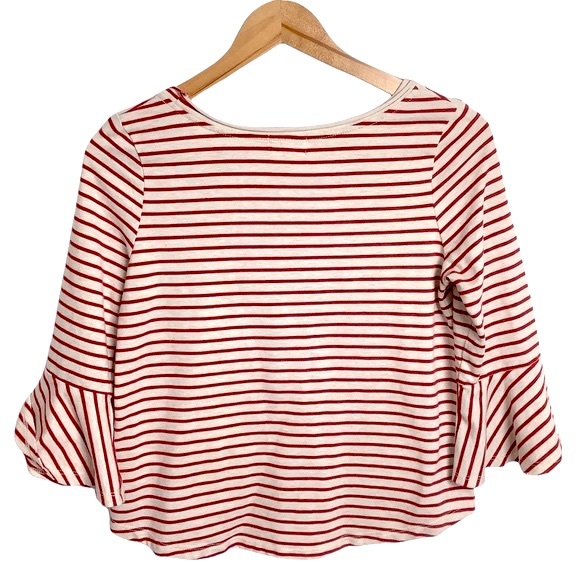 Anthropologie Deletta Celina Striped Top With Bell Sleeves Size Small - Picture 6 of 8